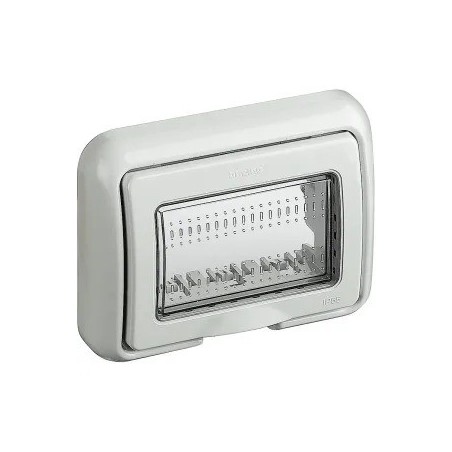 MAPAM S5003B - Placca IdroBox IP55 Bianca 3P compatibile BTicino Matix