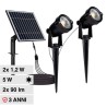 V-TAC VT-11031 2 LAMPADE LED COB DA GIARDINO 2X1,2W IP65 CON PANNELLO SOLARE