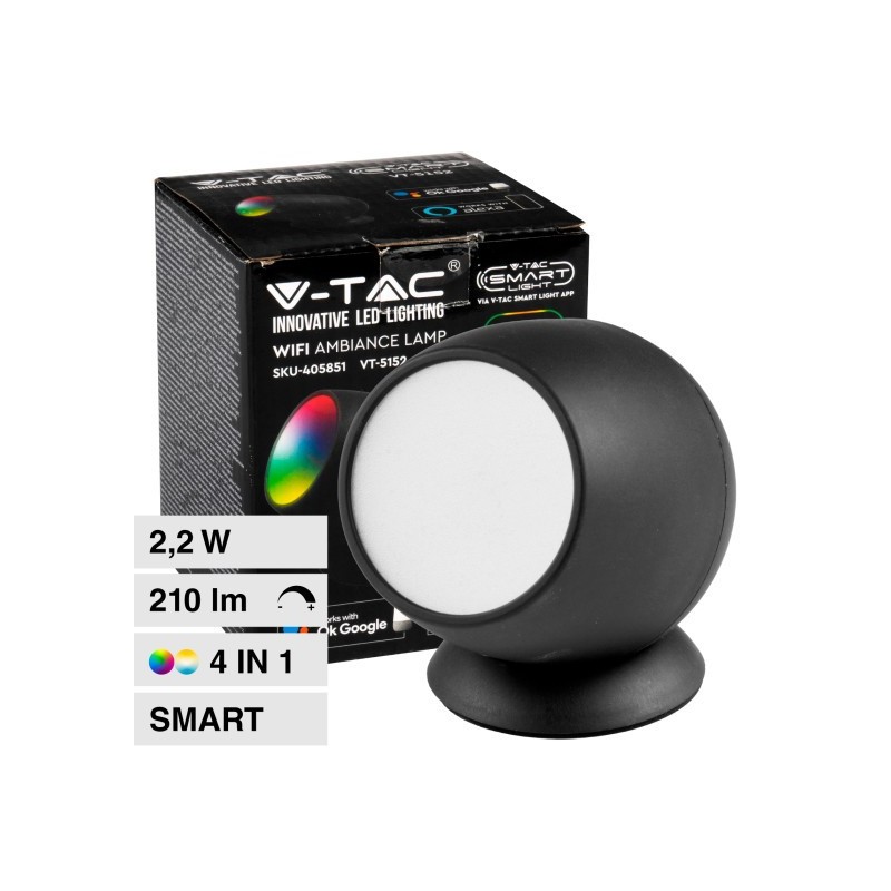 V-TAC VT-5152 LAMPADA LED DA TAVOLO WI-FI RGB+W CHANGING COLOR CCT DIMMERABILE