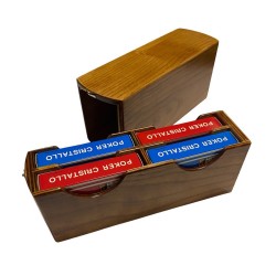 Cofanetto in legno con 4 mazzi di carte da Poker o Burraco Modiano