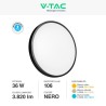 V-TAC VT-8630 PLAFONIERA LED ROTONDA 36W SMD IP44 COLORE NERO