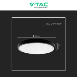 V-TAC VT-8630 PLAFONIERA LED ROTONDA 36W SMD IP44 COLORE NERO