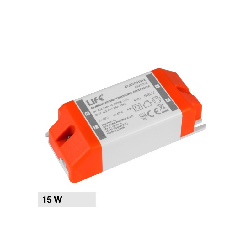 LIFE ALIMENTATORE A TENSIONE COSTANTE 15W PER LED 12V