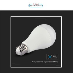 V-TAC SMART VT-5142 LAMPADINA LED WI-FI E27 14W BULB A65 GOCCIA RGB+W CHANGING COLOR CCT