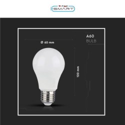 V-TAC SMART VT-5113 LAMPADINA LED WI-FI E27 11W BULB A60 GOCCIA RGB+W CHANGING COLOR CCT DIMMERABILE