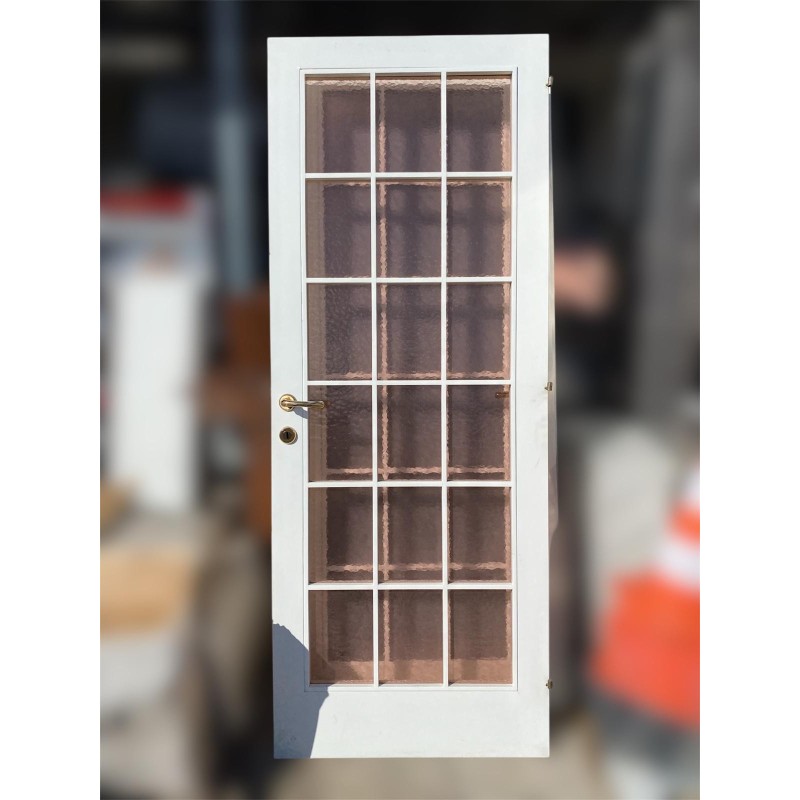 Porta interna bianca con pannelli a vetro 80X210 cm