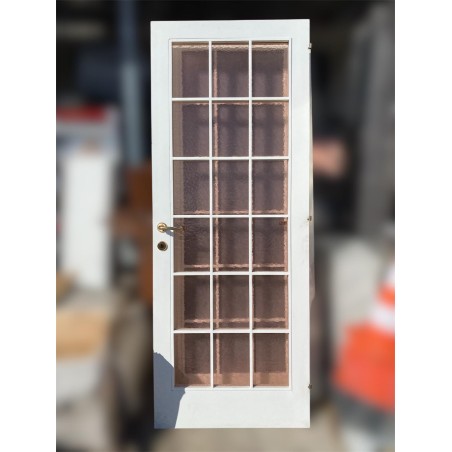 Porta interna bianca con pannelli a vetro 80X210 cm