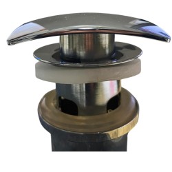 PILETTA LAVABO CLICK-CLACK TAPPO QUADRO CON TROPPO PIENO  1" 1/4