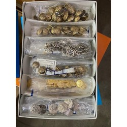 BOTTONI IN METALLO PARTICOLARI 20 PEZZI VARIE DIMENSIONI Argento Antico e Colore Bronzo