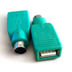 ADATTATORE CONVERTITORE PS2 MASCHIO A USB FEMMINA PER MOUSE E TASTIERA, VERDE
