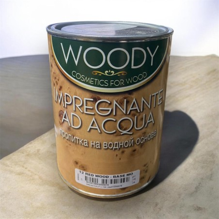 Impregnante ad Acqua Woody - Protettivo per Legno 1 Litro 12 Red Wood - Base MO