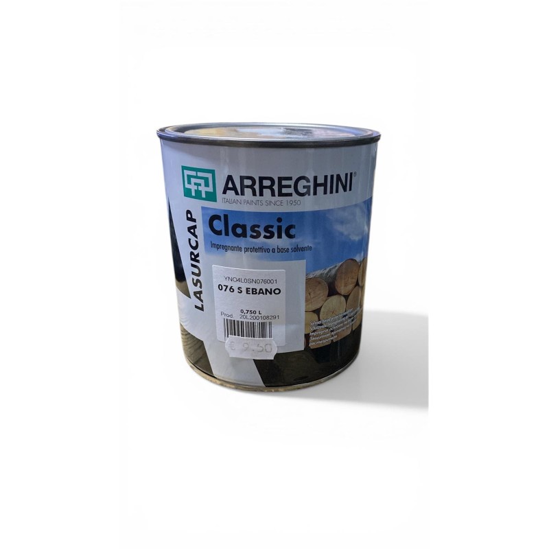 Arreghini Lasurcap Classic - Impregnante Protettivo per Legno (0,75L) - Colore Ebano 076 S