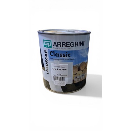 Arreghini Lasurcap Classic - Impregnante Protettivo per Legno (0,75L) - Colore Ebano 076 S