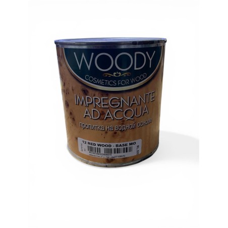 Woody "Cosmetics for Wood" – Impregnante all'Acqua (500ml) COLORE 12 RED WOOD (LEGNO ROSSO)