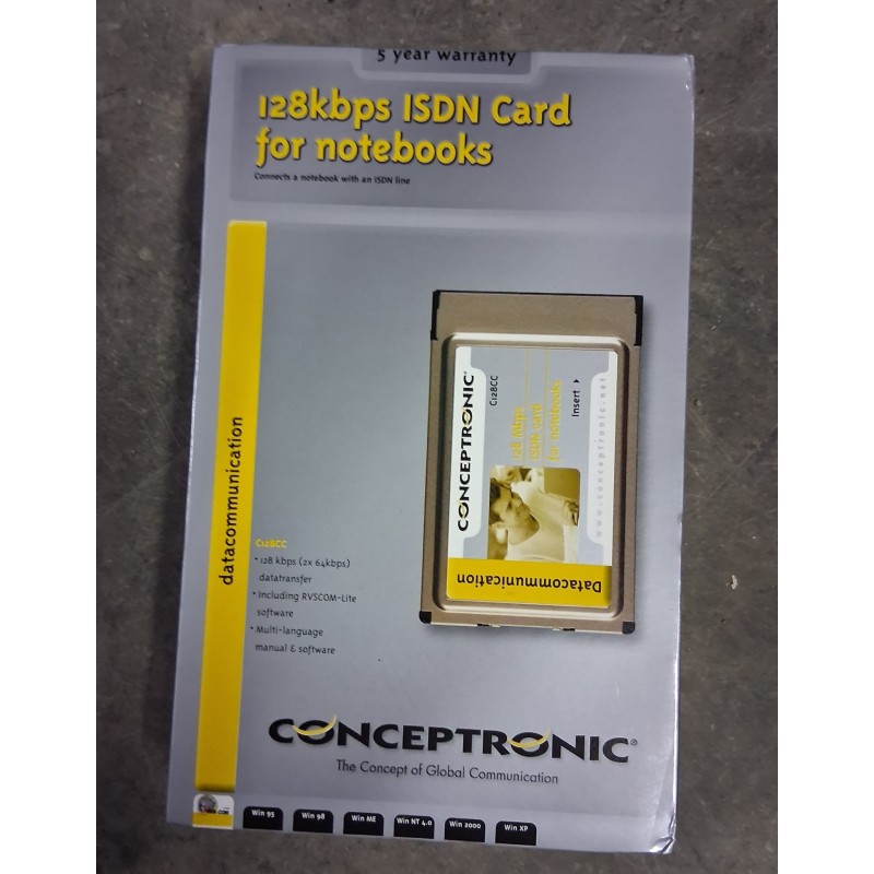 SCHEDA 128 KBPS PC- CARD ISDN CONCEPTRONIC  NUOVO