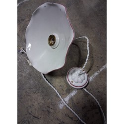Lampadario a sospensione in ceramica bianca  usato