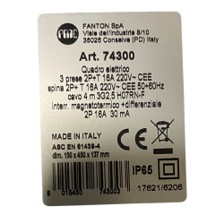 Quadro Elettrico da Cantiere Fanton 74300 ASC IP65 | 3 Prese CEE 16A + Cavo 4m