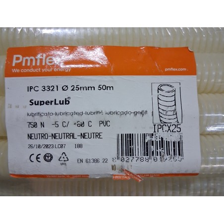 TUBO CORRUGATO IPC 3321 DIAMETRO 25MM 50M NEUTRO  NUOVO