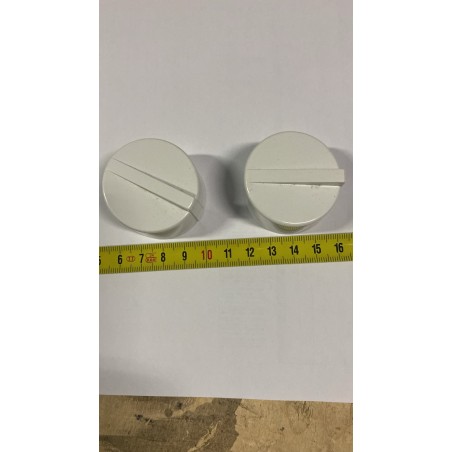Coppia Manopole Bianche Per Forno IKEA LAGAN OV3 (Diametro ~4,5 cm - Perno a D)