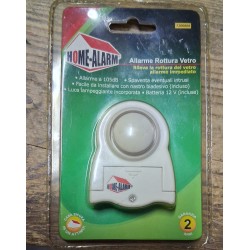 ALLARME ROTTURA VETRO 105DB CON LUCE LAMPEGGIANTE HOME ALARM P/N 1306809    nuovo