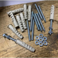 Lotto da 30 Pezzi Tasselli in Nylon Ø 10 mm con Barra Filettata M6 (6 cm) e Dadi Akifix - Cod. NF18001