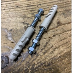 Lotto da 30 Pezzi Tasselli in Nylon Ø 10 mm con Barra Filettata M6 (6 cm) e Dadi Akifix - Cod. NF18001