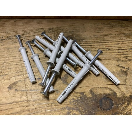 Lotto da 25 pezzi Tasselli a Percussione in Nylon Prolungati con Vite G&B Turbo-Jet TJ8/60SV 8x60/25 - Cod. 93034