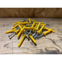 Lotto da 50 pezzi Tasselli a Percussione in Nylon Giallo con Vite Akifix 6x38 mm - Cod. NF10003