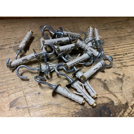 Tasselli in Nylon Ø 9 mm con Occhiolo Aperto Gancio e Rondella Akifix - Cod. NF14001 (In Lotto di 30 pezzi)