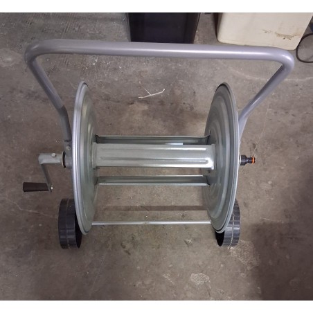 Carrello avvolgitubo da giardino in acciaio zincato  nuovo