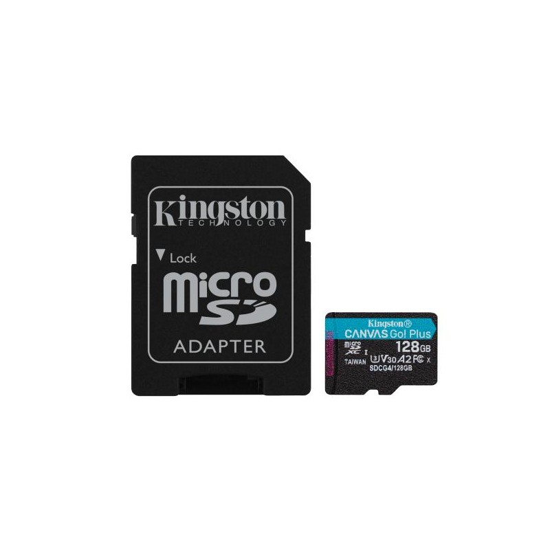 SD MICRO 128GB CL10 UHS-I CON ADATT 200MB/S LET.160MB/S SCRIT.KINGSTON