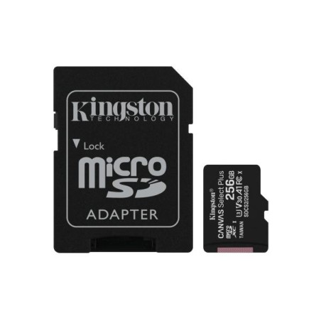 SD MICRO 256GB CL10 UHS-I CON ADATT 100MB/S LET.85MB/S SCRIT.KINGSTON