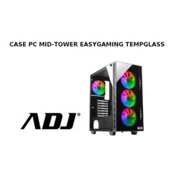 CASE MID-TOWER EASY GAME TEMPGLASS ATX/MICROATX 1*USB2 1*USB3 ADJ BK