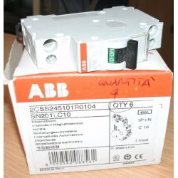 ABB INTERRUTTORE MAGNETOTERMICO SN201L C10 1P+N  C10 1 MOD 230V 4500K  NUOVO lrx