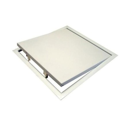 AKIFIX BOTOLA LAMIERA 50X50 LACCATO BIANCO APERTURA CLIC CLAC NUOVO  lrx