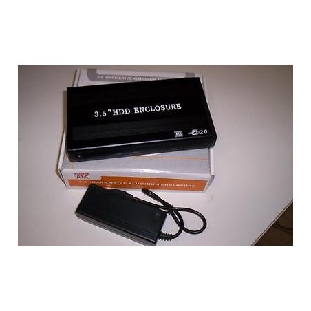 CASE PER HARD DRIVE 3.5" ALLUMINIO NERO USB IDE+SATA lrx