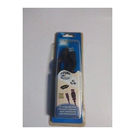 CAVO  USB  A MINI USB 3 m PER MP3 VIDEOCAMERE SCANNER ETC..  NUOVO lrx