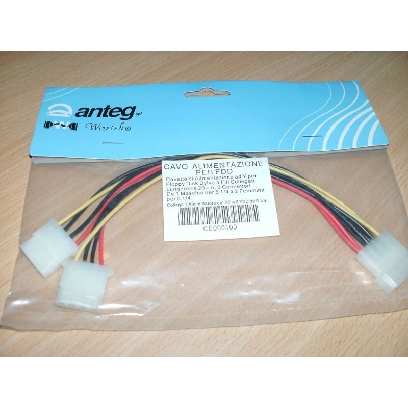 CAVO ALIMENTAZIONE PER FDD AD Y PER LETTORI DVD E HDD LUNGH. 20 CM