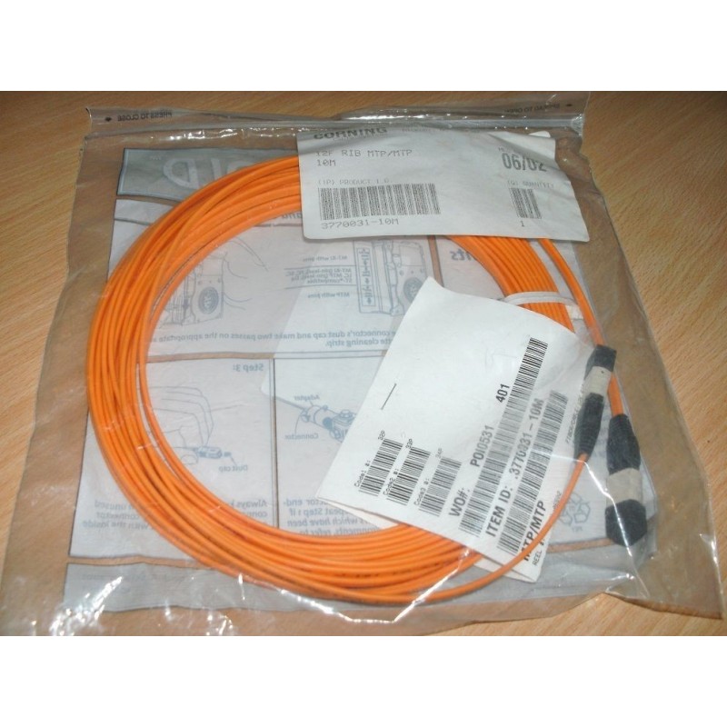 CAVO FIBRA OTTICA ASSEMBLATO CORNING 12F RIB MTP/MTP 10M  NUOVO lrx