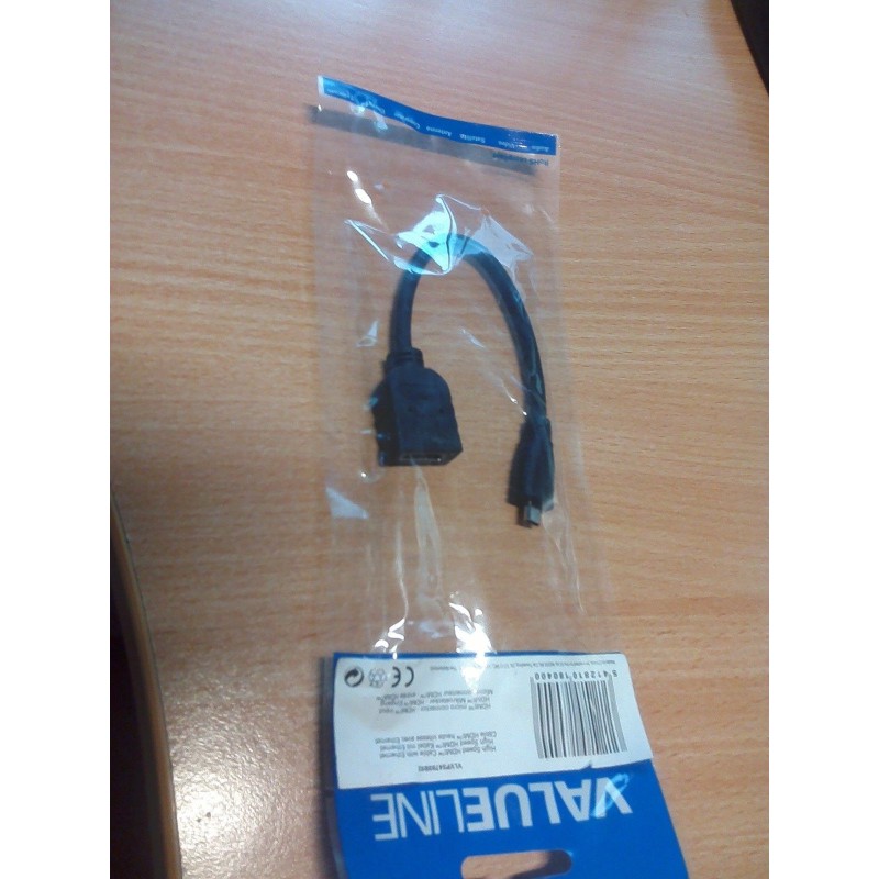 CAVO HDMI  CON CONNETTORE MICRO ETHERNET VALUELINE P/N VLVP34790B02 NUOVO