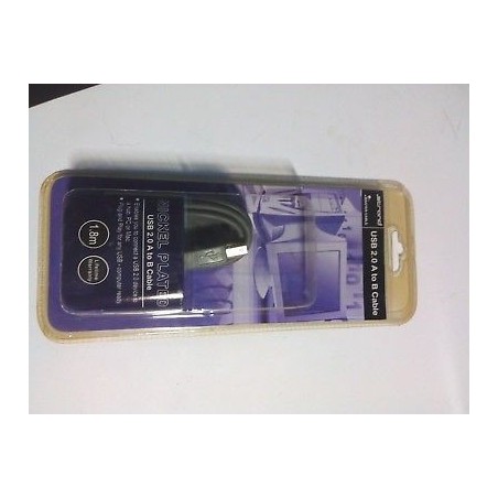 CAVO NICKEL PLATED USB 2.0 A B CABLE PER PC O MAC 1.8 m   NUOVO lrx