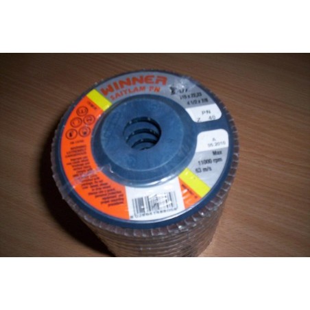 DISCO ABRASIVO LAMELLARE PIANO SUPPORTO PLASTICA SAITLAM PN Z 40  lrx