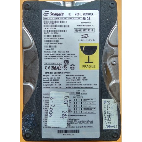 HARD DISK INTERNO SEAGATE  MODEL ST320410A 20GB  USATO lrx2.1
