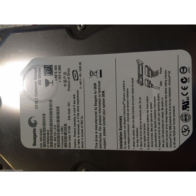 hd sata seagate 250 gb usato Seagate DB35 Series 250GB 3.5" SATA II