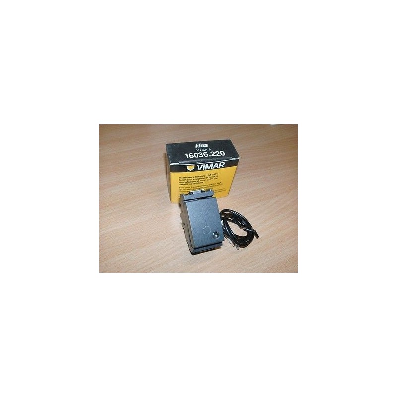 INTERRUTTORE BIPOLARE LUMINOSO 16A 250V VIMAR IDEA 16036.220 NUOVO lrx