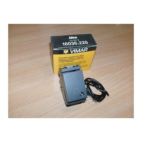 INTERRUTTORE BIPOLARE LUMINOSO 16A 250V VIMAR IDEA 16036.220 NUOVO lrx