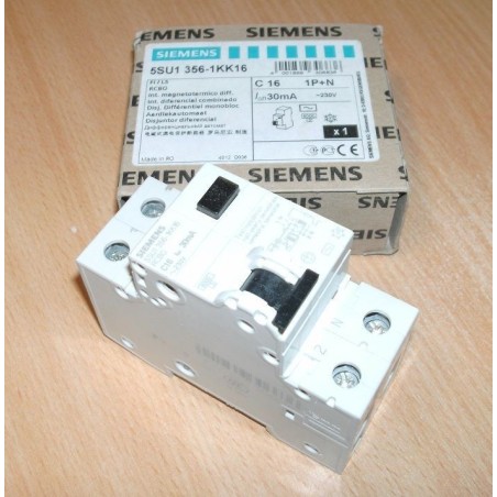 INTERRUTTORE MAGNETOTERMICO DIFFERENZIALE SIEMENS 5SU1 356-1KK16 C16 1P+N lrx