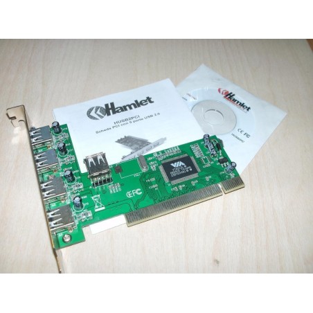 SCHEDA PCI CON 5 PORTE USB 2.0 HAMLET HUSB2PCI NUOVO lrx