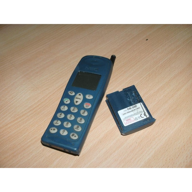 TELEFONO CELLULARE NEC DB5000 COLORE AZZURRO CON BATTERIA USATO VINTAGE  lrx