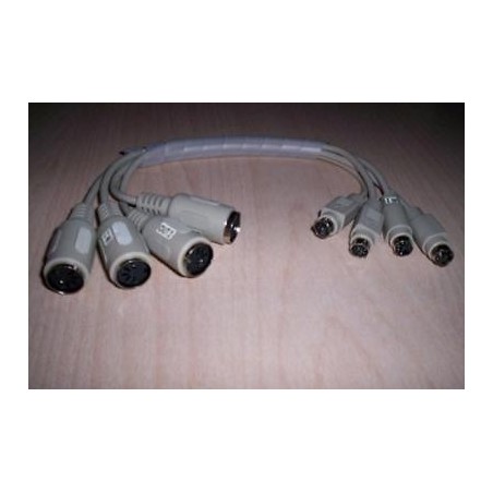 SDOPPIATORE A CAVETTO ATTACCO PS2 TASTIERA MOUSE A  PC CONF. 4 CAVI NUOVO lrx1.3